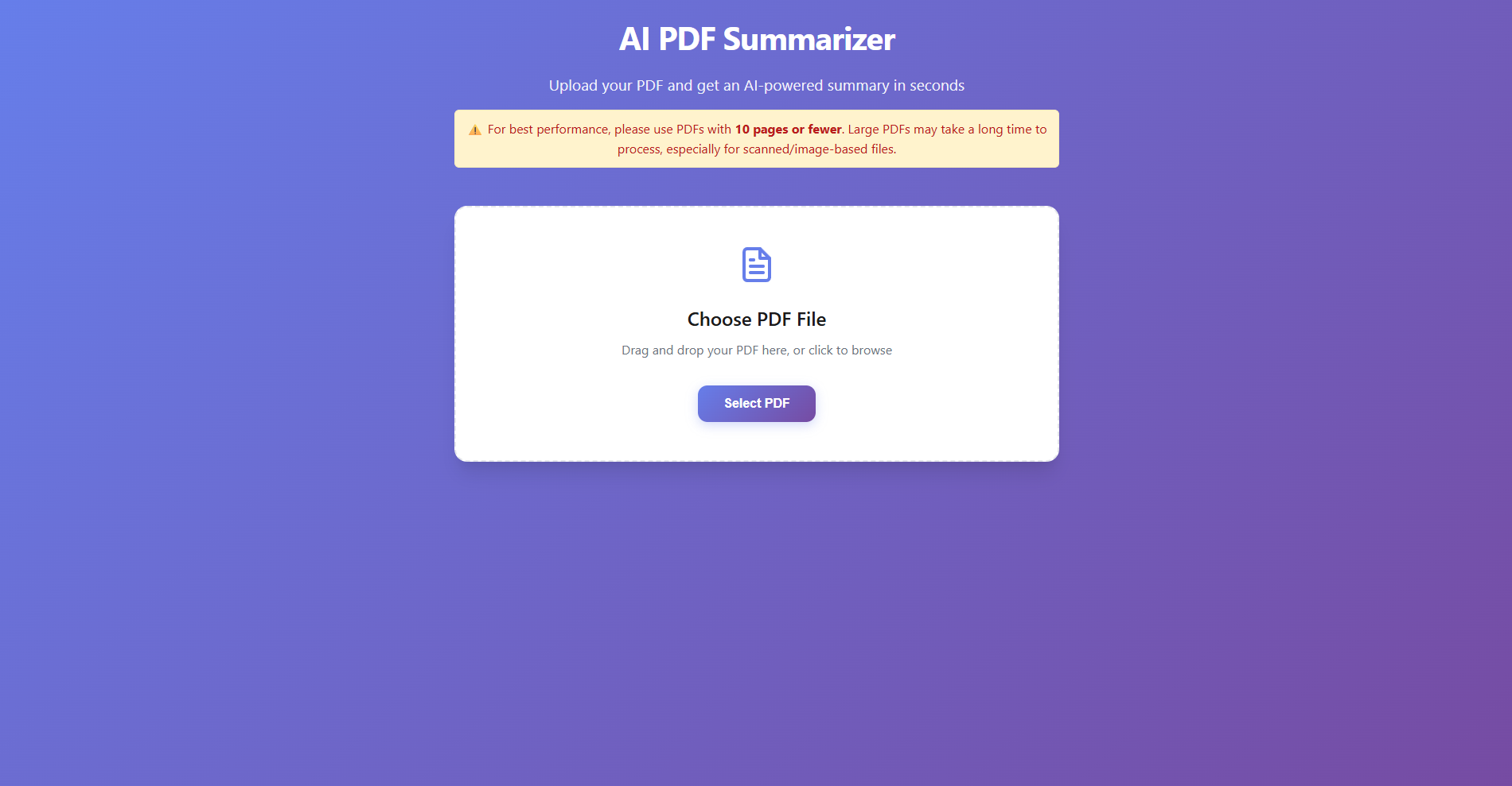 pd2ai PDF Summarization Tool