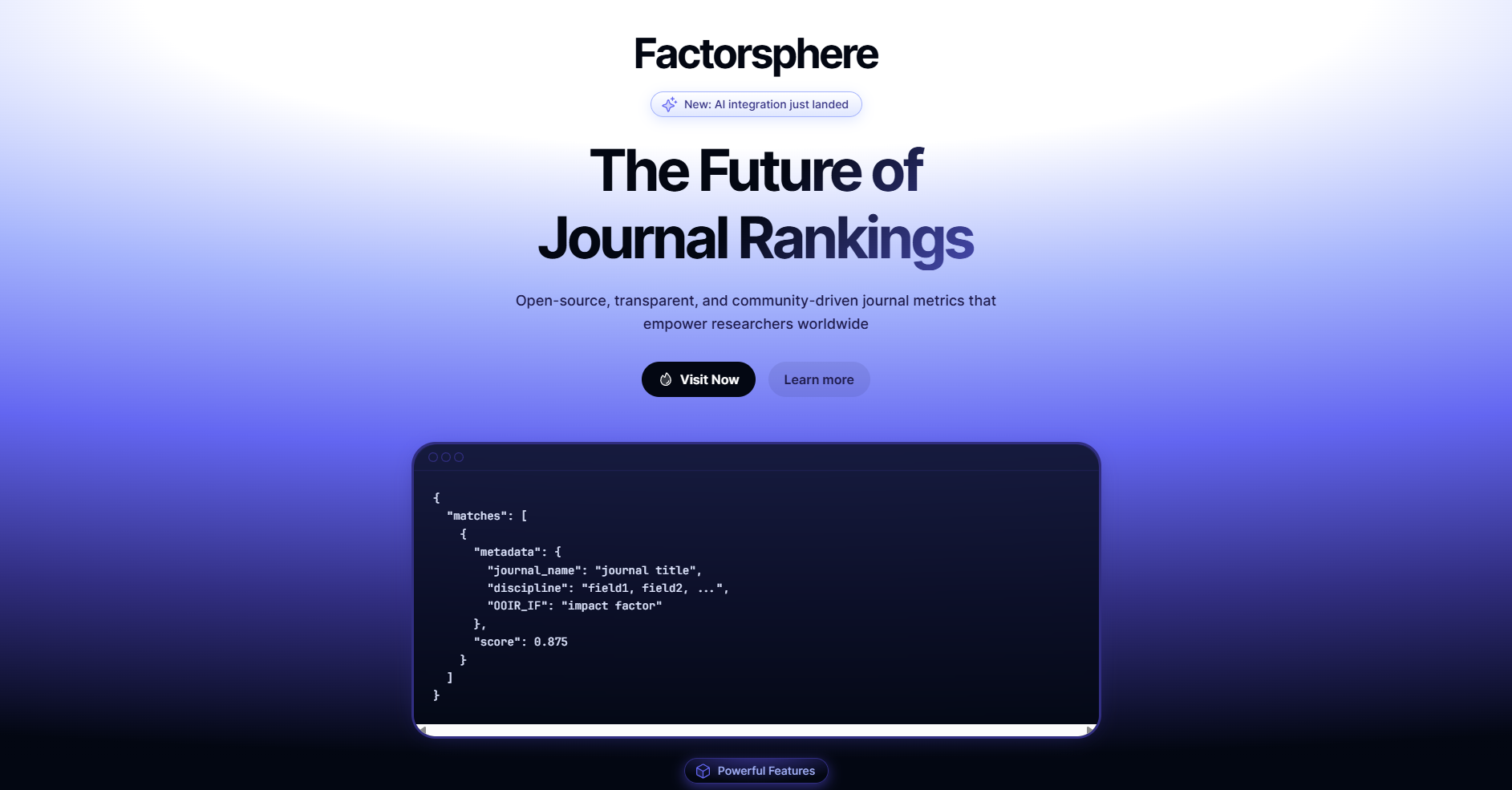 FactorSphere Landing Page